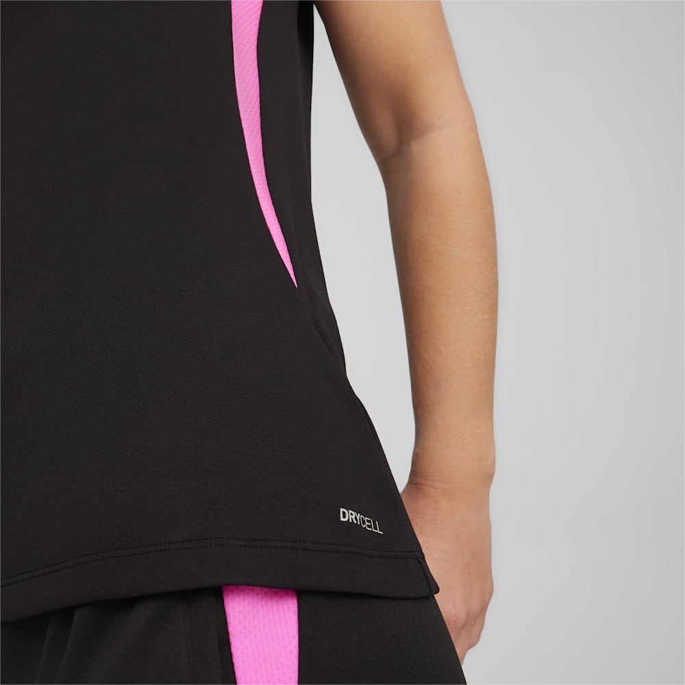 Puma Individual Sleeveless Racquet Sports Polo - Black-Poison Pink