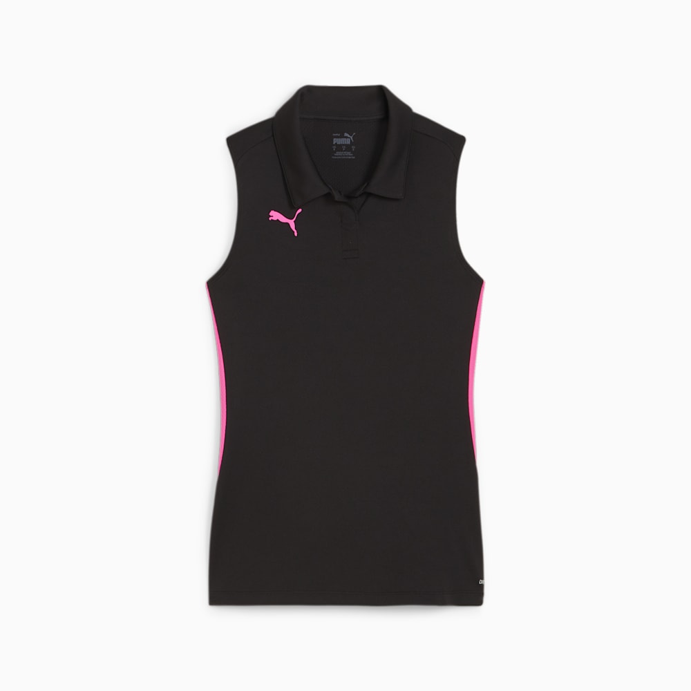 Puma Individual Sleeveless Racquet Sports Polo - Black-Poison Pink