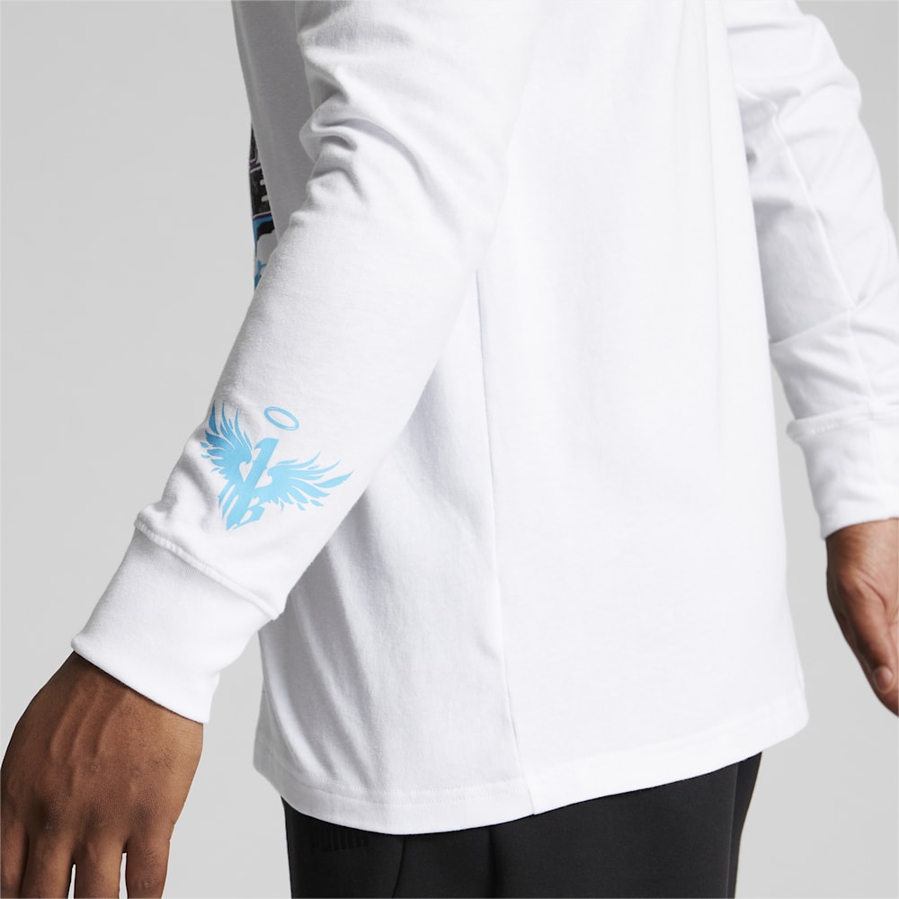 Puma x LAMELO BALL Blue Hive Long Sleeve Basketball Tee - White