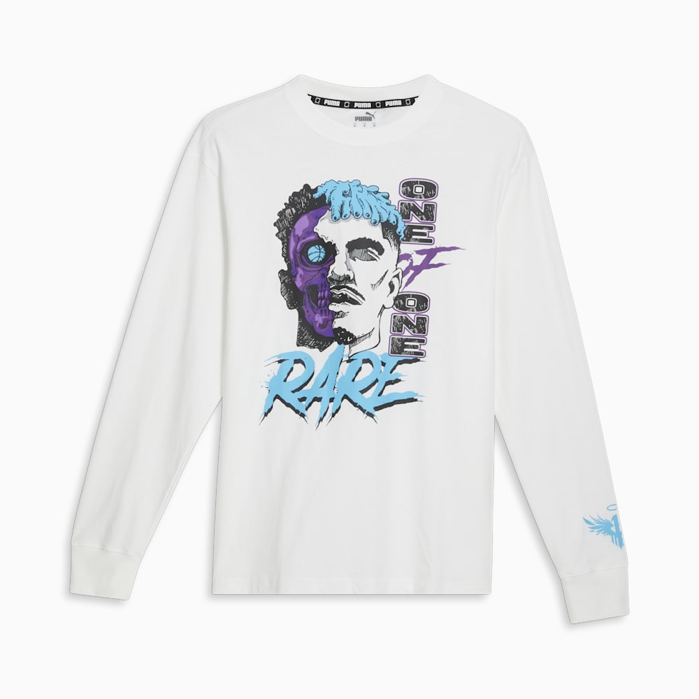 Puma x LAMELO BALL Blue Hive Long Sleeve Basketball Tee - White