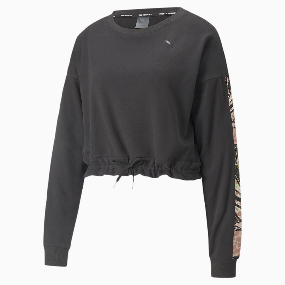 Puma Train French Terry Crew Neck Sweatshirt - Black-Q2