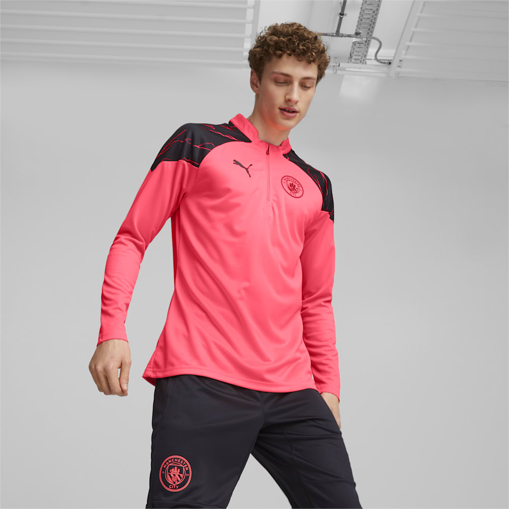 Puma Manchester City Soccer Quarter-zip - Sunset Glow-Dark Navy