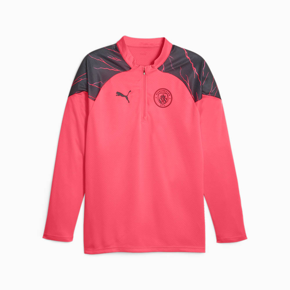 Puma Manchester City Soccer Quarter-zip - Sunset Glow-Dark Navy