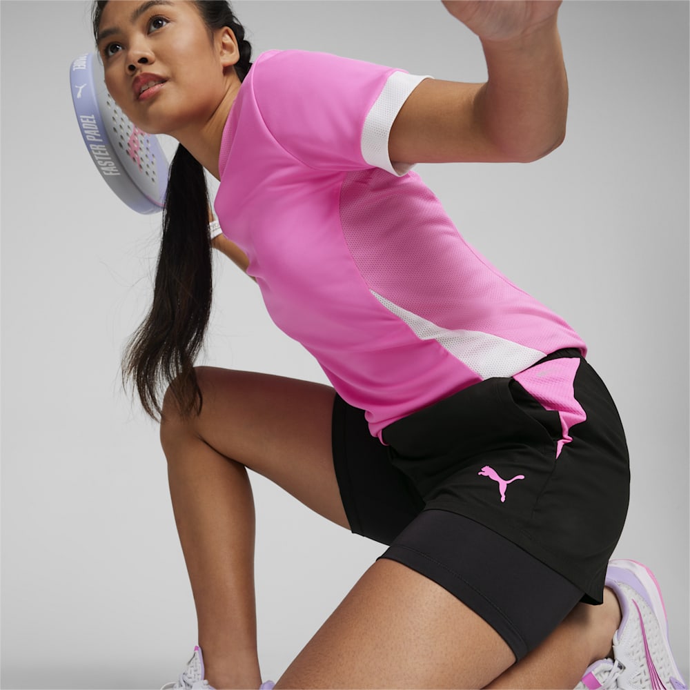 Puma Individual Racquet 2-in-1 Shorts - Black-Poison Pink