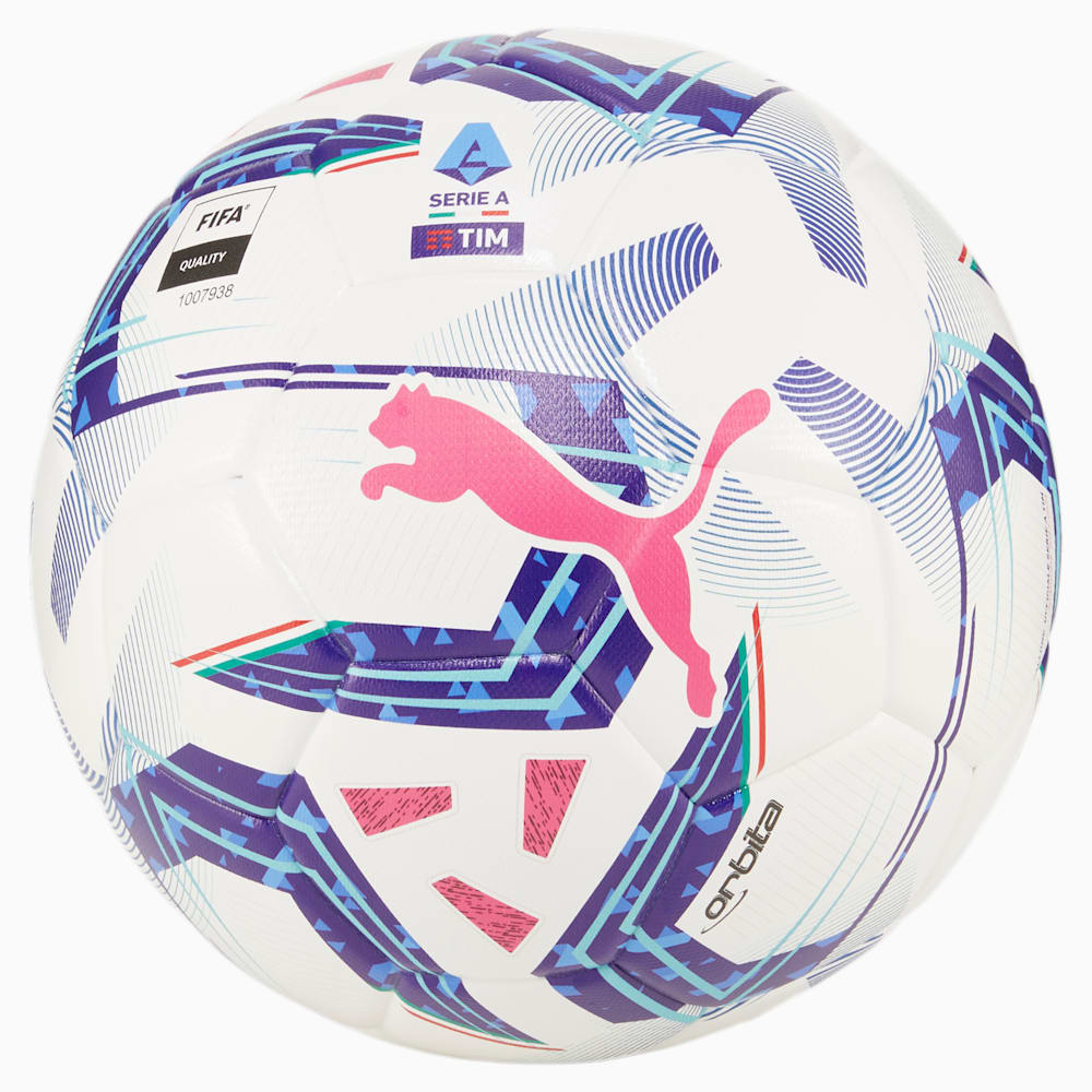 Puma Orbita Serie A Replica Soccer Ball - White-Blue Glimmer-Sunset Glow