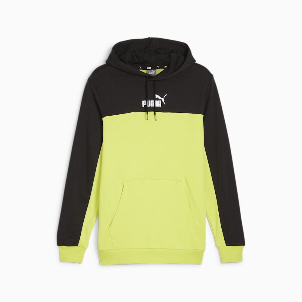 Puma Essentials+ Block Hoodie - Black-lime sheen