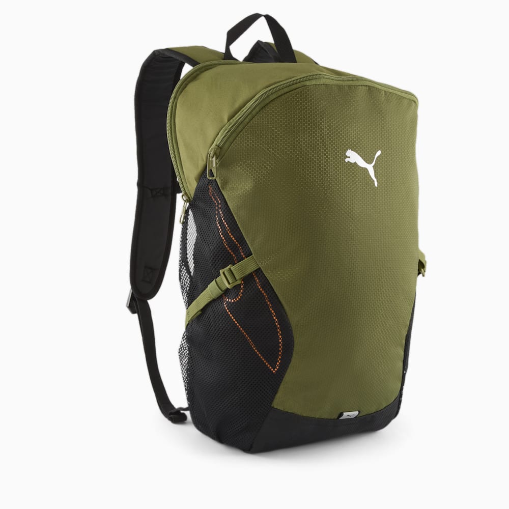 Puma Plus PRO Backpack - Olive Green-Rickie Orange