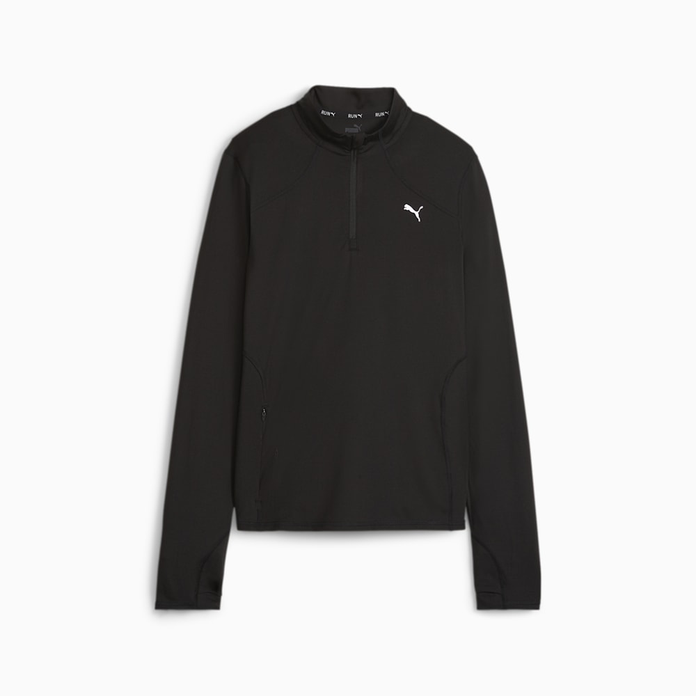 Puma RUN CLOUDSPUN Quarter-Zip Pullover - Black