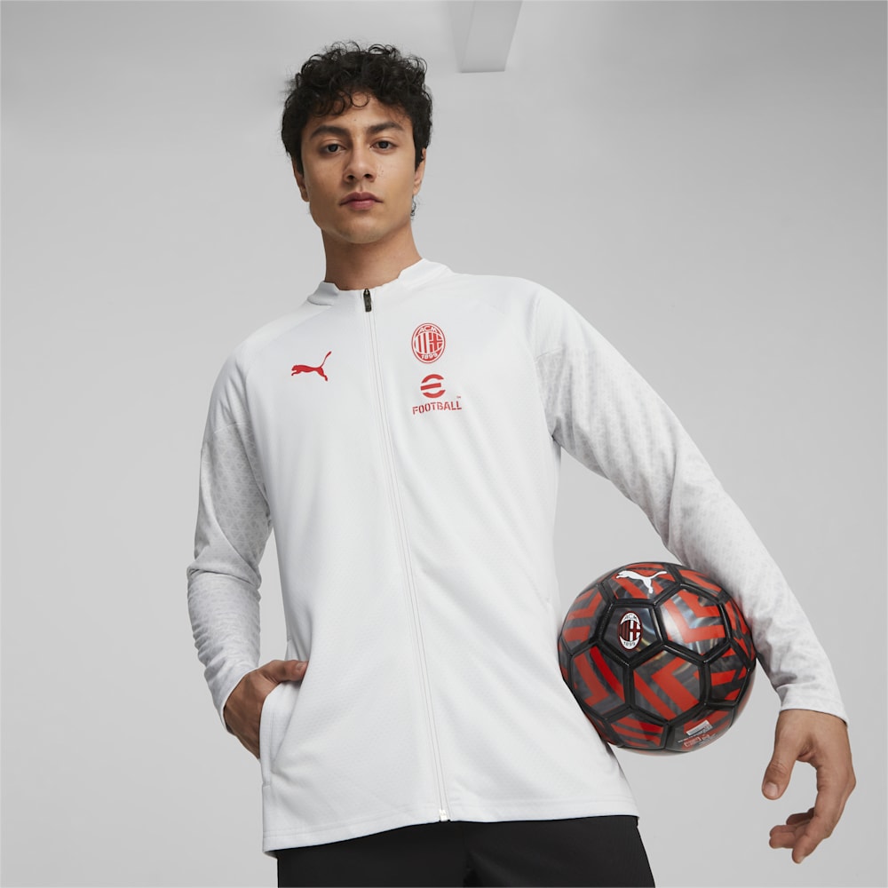 Puma AC Milan Soccer Training Jacket - Feather Gray-For All Time Red