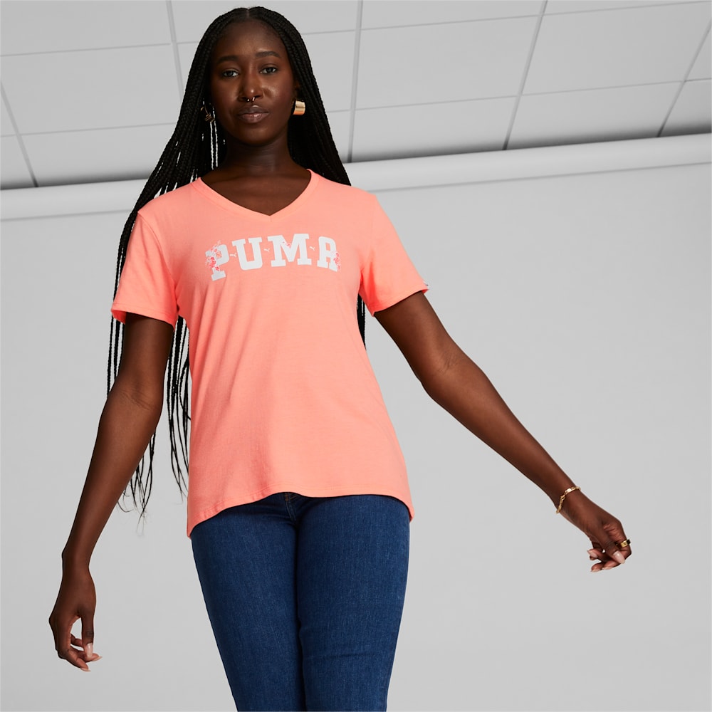 Puma Varsity Bloom Tee - Peach Pink Heather