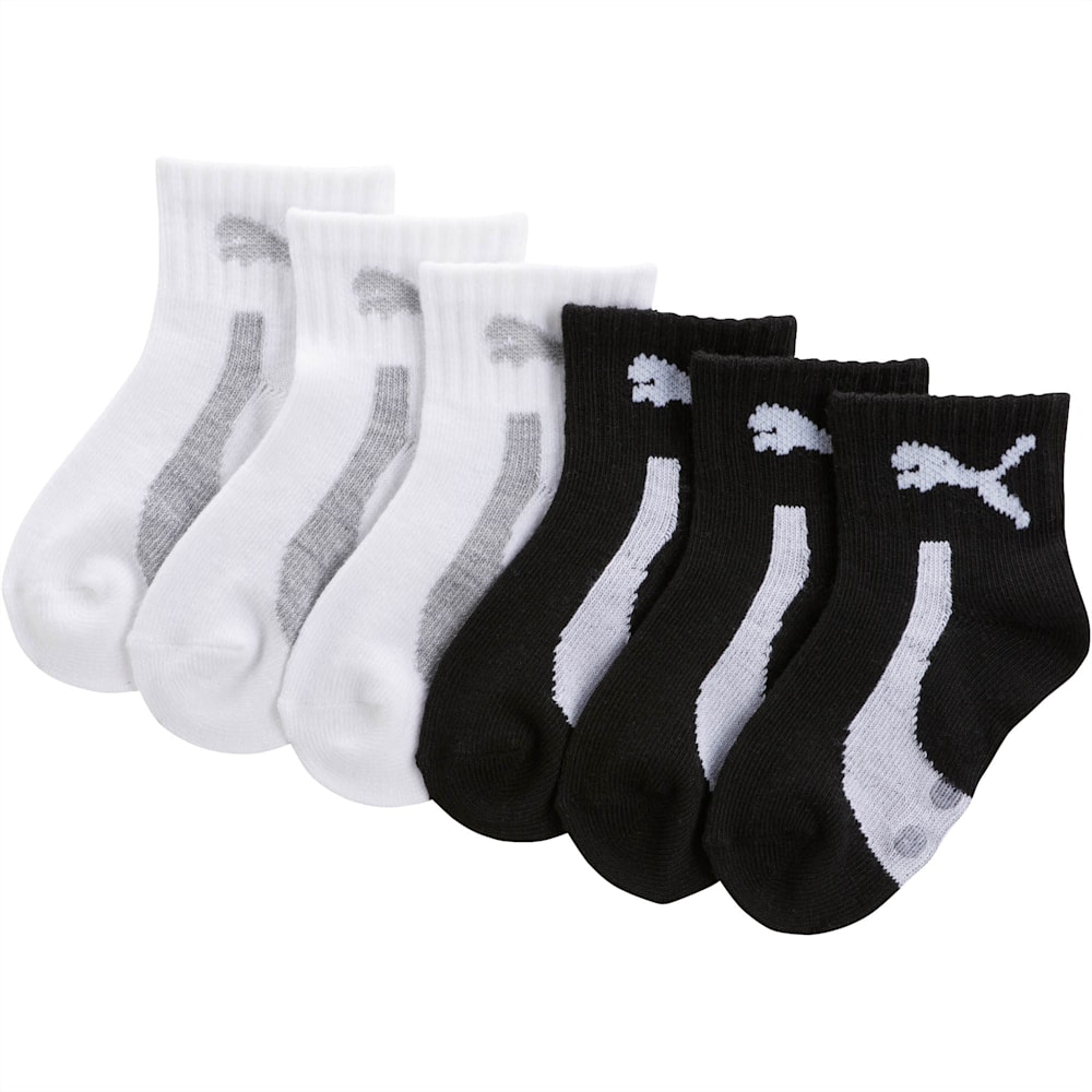 Puma Infant Unisex Quarter Crew Socks (3 Pairs) - WHITE / BLACK