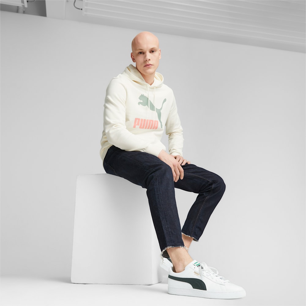 Puma Classics Logo Hoodie - Warm White-Green Fog