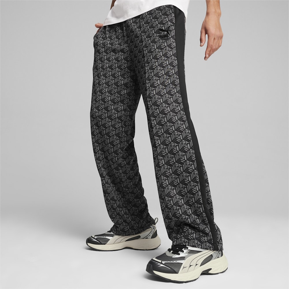 Puma T7 Straight Track Pants - Black-AOP