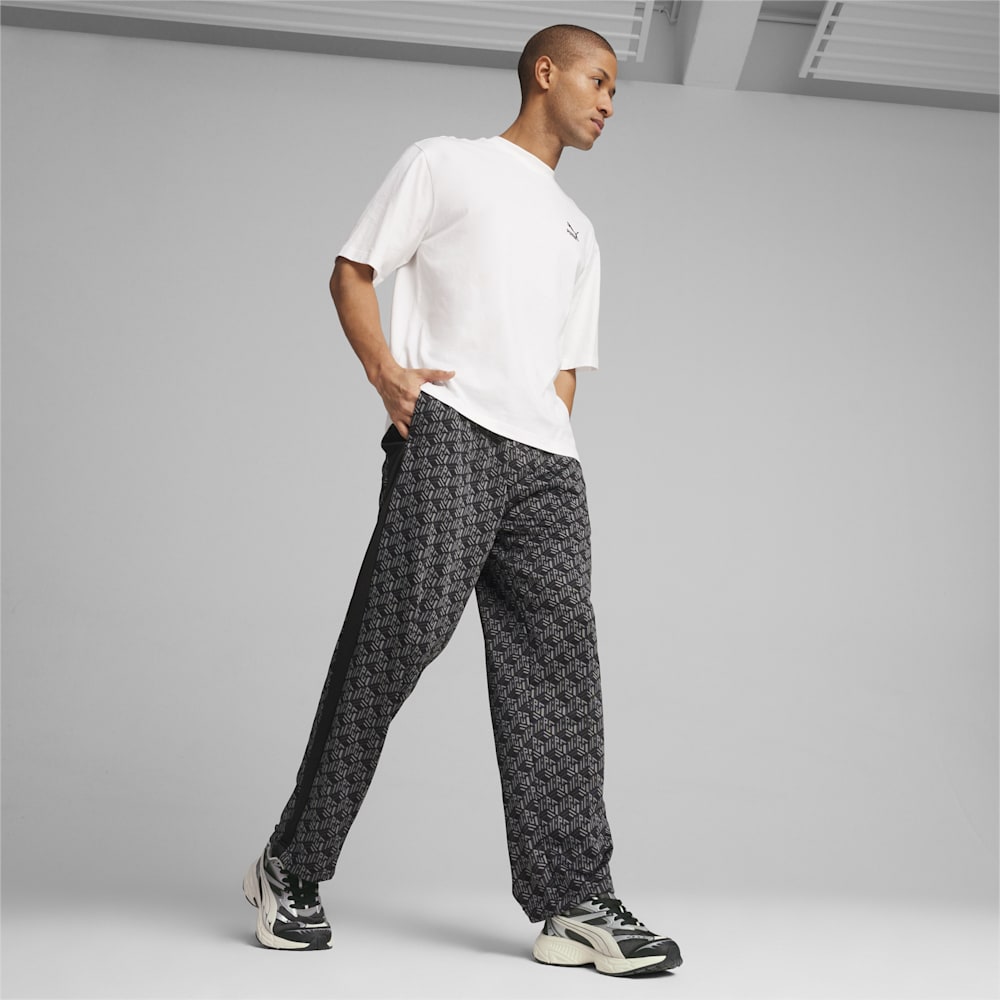 Puma T7 Straight Track Pants - Black-AOP