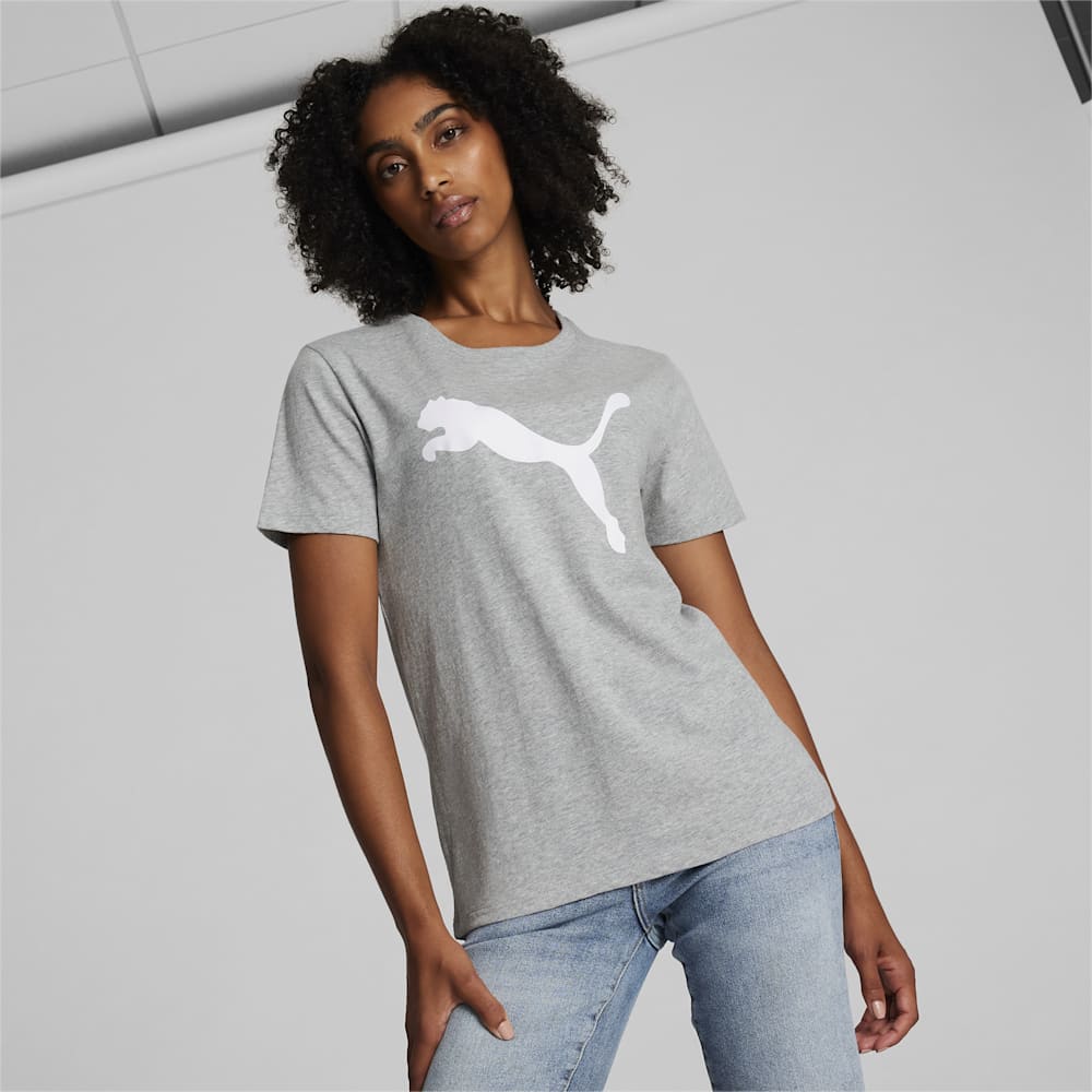 Puma Essentials Big Cat Logo Tee - Light Gray Heather