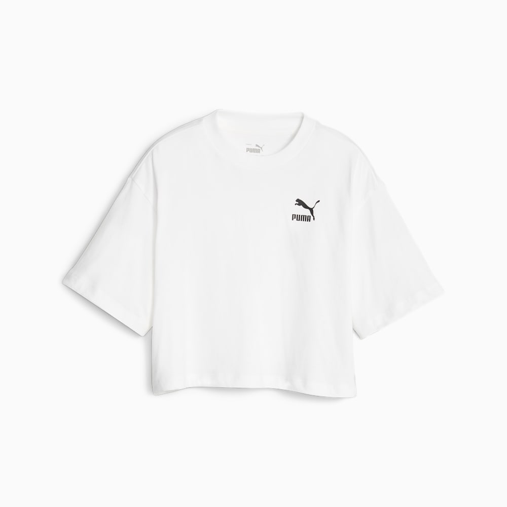 Puma Classics Big Kids Cropped Tee - White