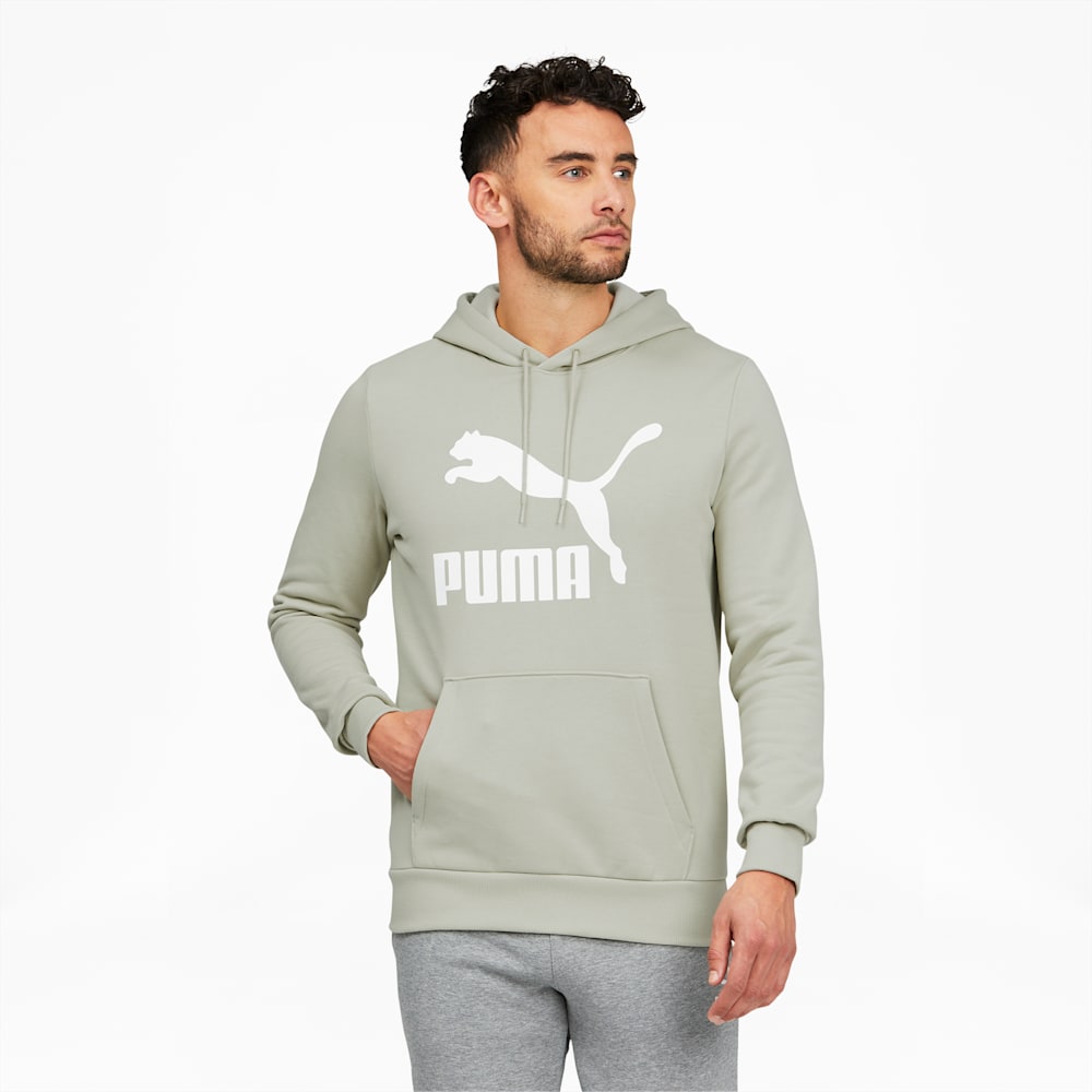 Puma Classics Logo Hoodie FL - Spring Moss-White