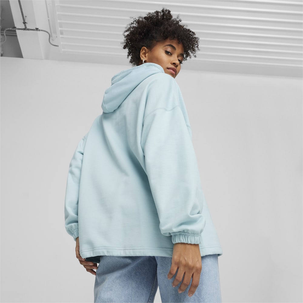 Puma DARE TO Oversized Hoodie - Turquoise Surf