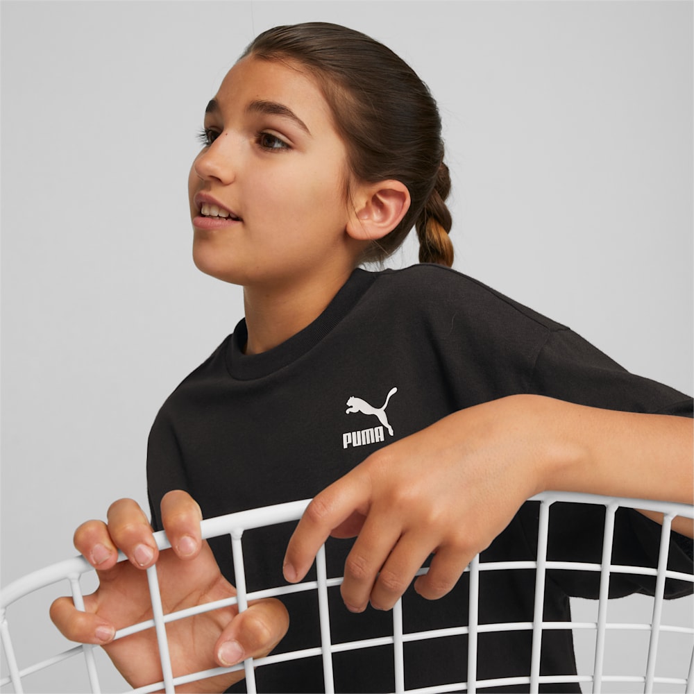 Puma Classics Big Kids Cropped Tee - Black