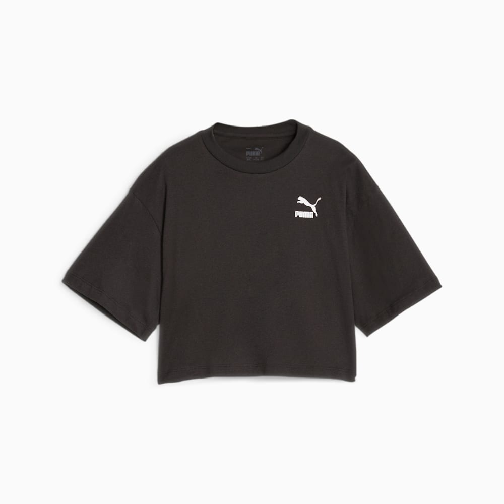 Puma Classics Big Kids Cropped Tee - Black