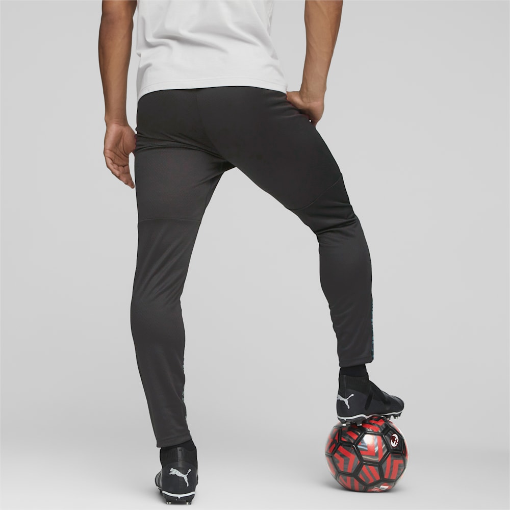 Puma AC Milan Soccer Training Pants - Black-Flat Medium Gray