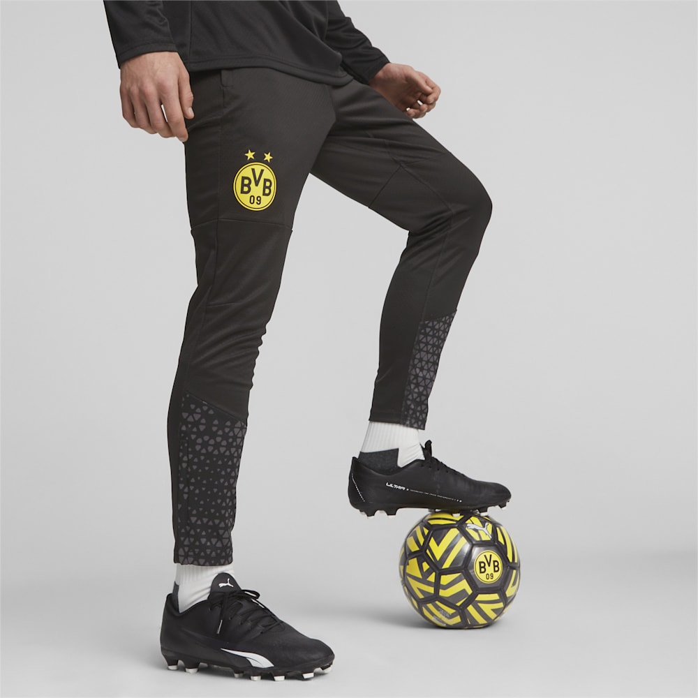 Puma Borussia Dortmund Soccer Training Pants - Black-Cyber Yellow