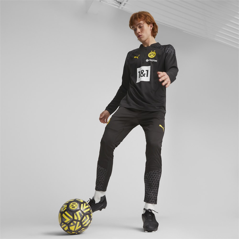 Puma Borussia Dortmund Soccer Training Pants - Black-Cyber Yellow