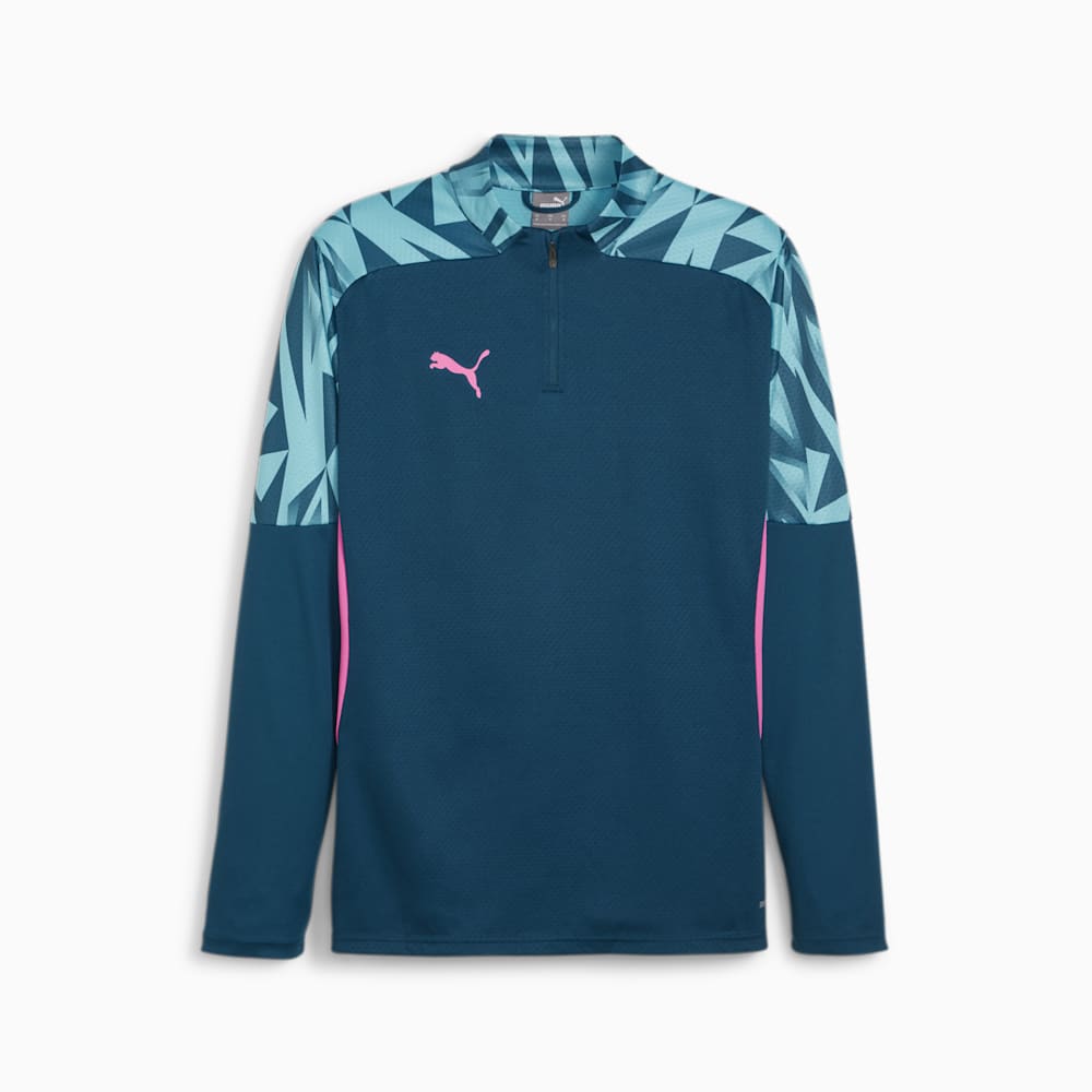 Puma individualFINAL Quarter-Zip Soccer Top - Ocean Tropic-Bright Aqua