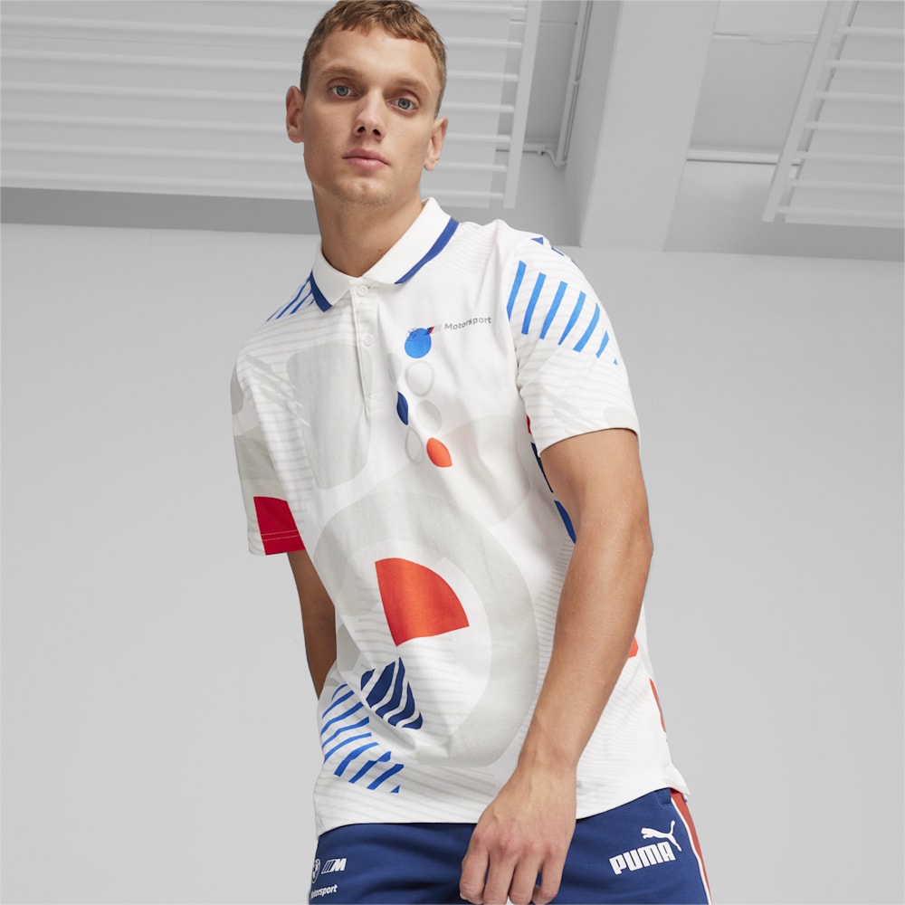 Puma BMW M Motorsport All-Over Print Polo - White-AOP