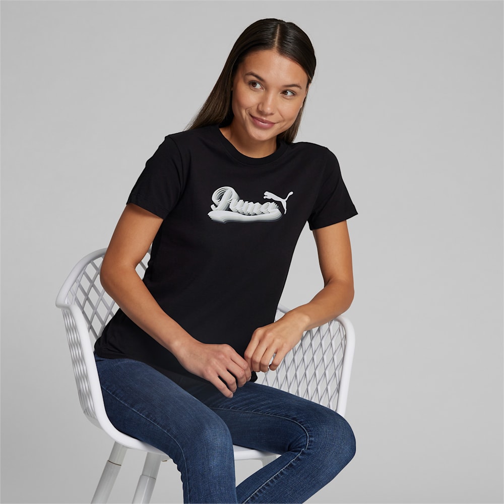 Puma Vintage Script Logo Tee - Black