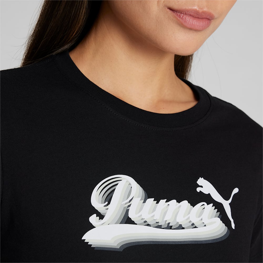 Puma Vintage Script Logo Tee - Black