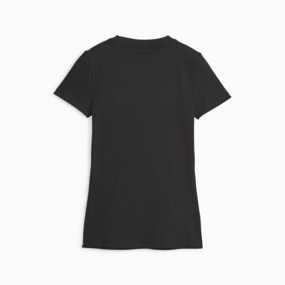 Puma Classics Ribbed Slim Tee - Black