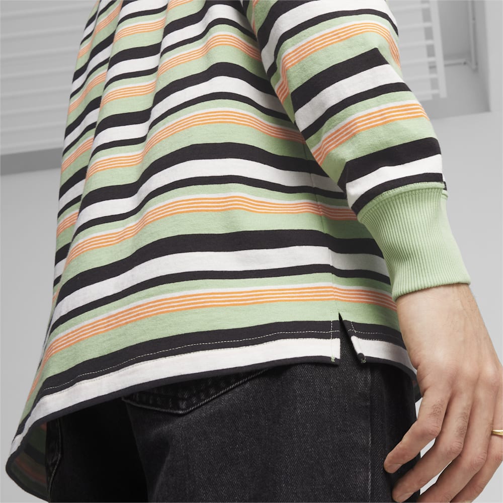 Puma DOWNTOWN 180 Striped Tee - Pure Green-AOP