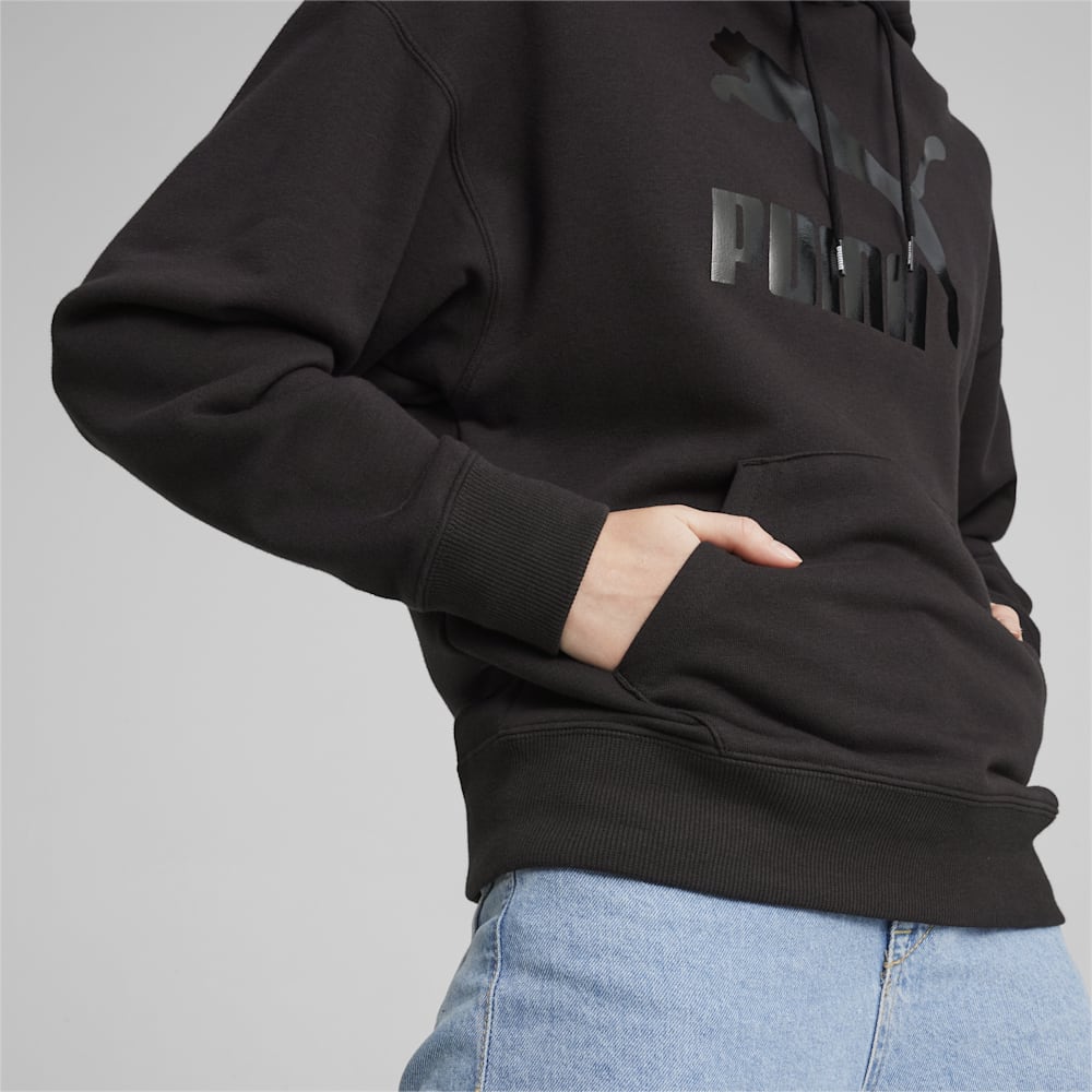 Puma CLASSICS Shiny Logo Hoodie - Black