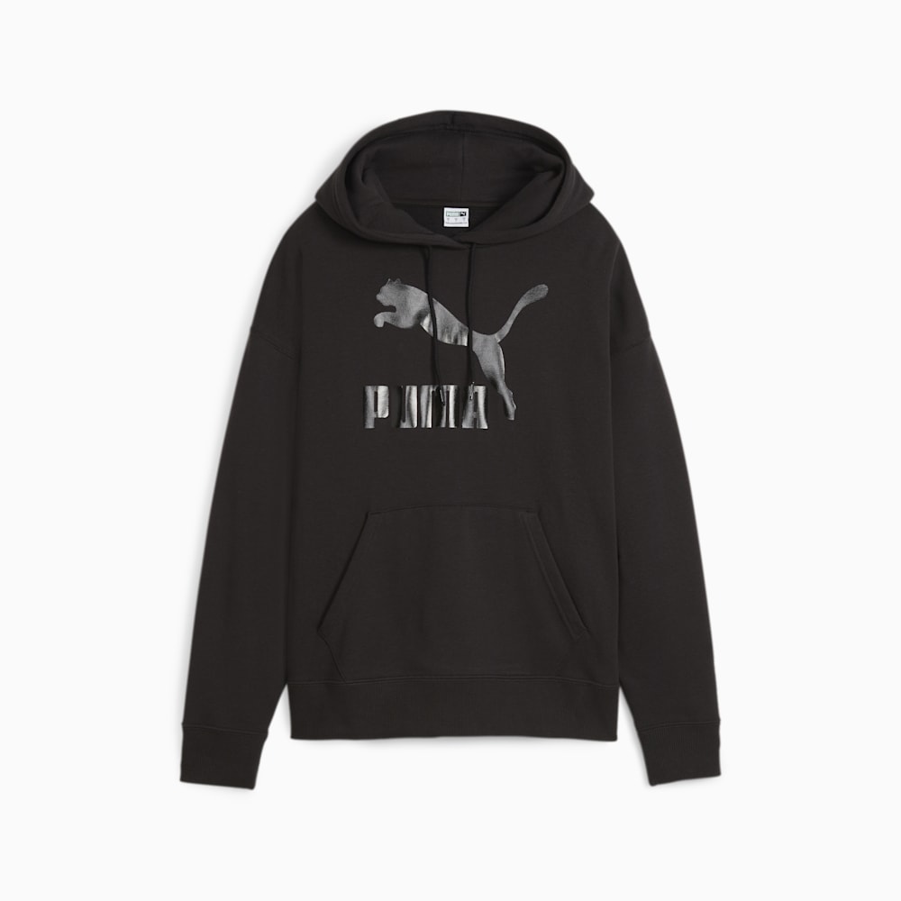 Puma CLASSICS Shiny Logo Hoodie - Black