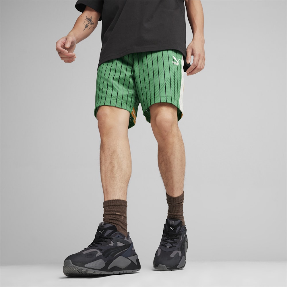 Puma For the Fanbase T7 Mesh Shorts - Archive Green-AOP