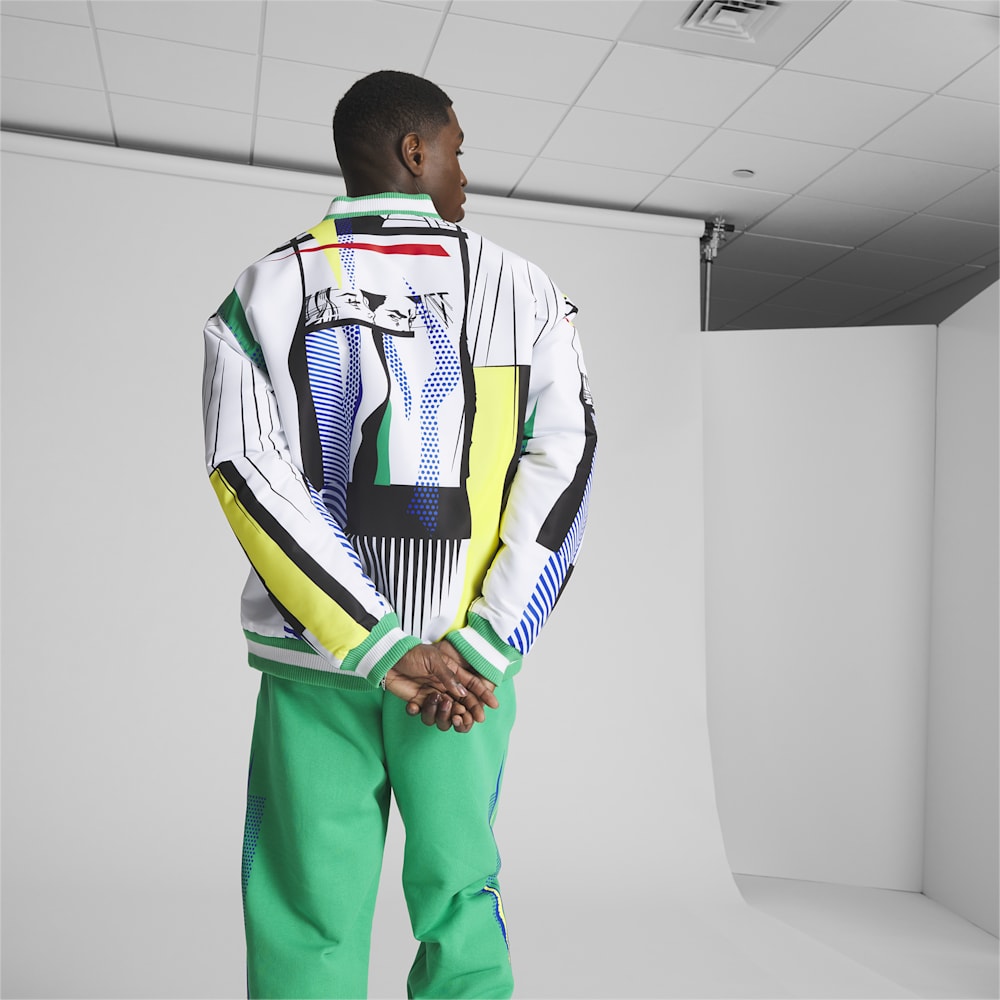 Puma BMW M Motorsport Long Sleeve Bomber Jacket - Grassy Green-AOP