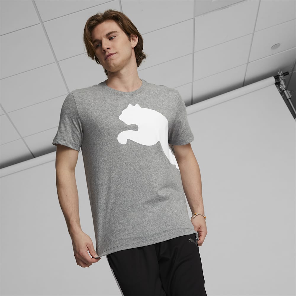 Puma Oversized Logo Tee - Medium Gray Heather