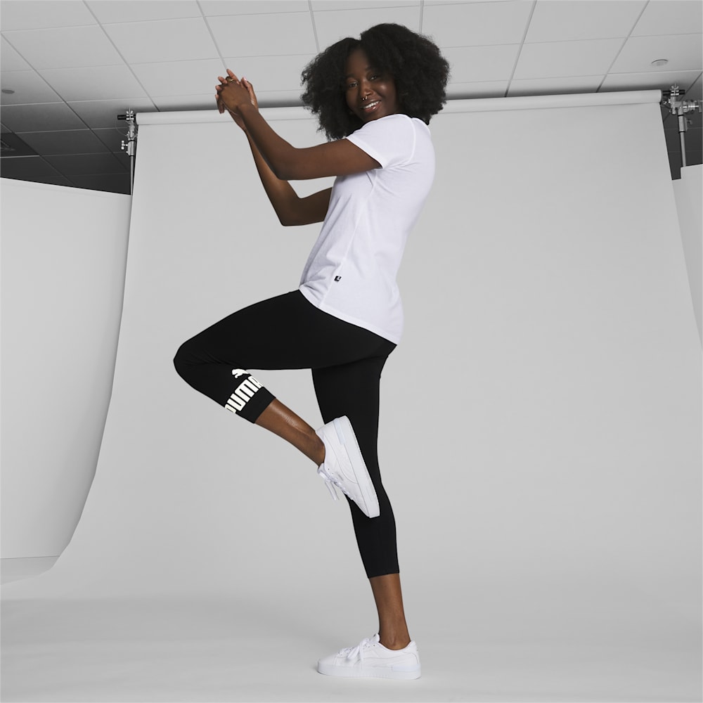 Puma Essentials 3/4 Logo Leggings - Black