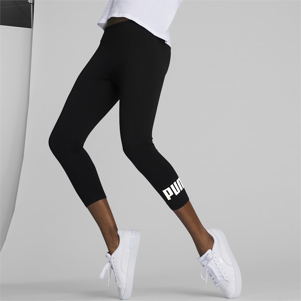 Puma Essentials 3/4 Logo Leggings - Black