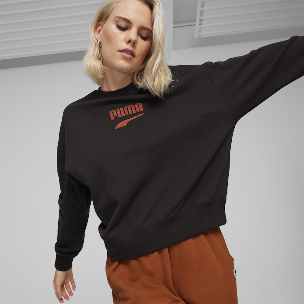 Puma DOWNTOWN Oversized Crew - Black