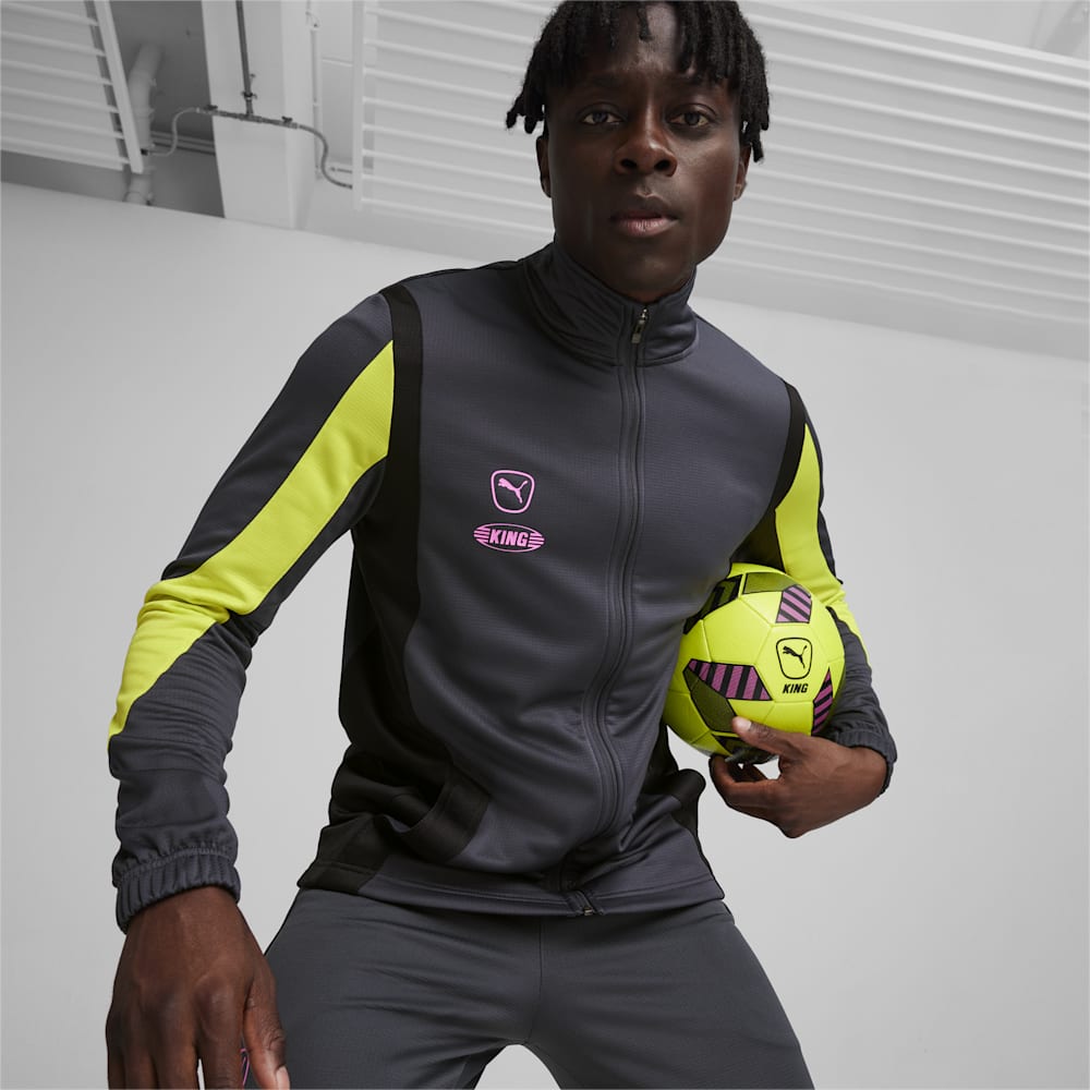 Puma KING Pro Jacket - Strong Gray-Electric Lime