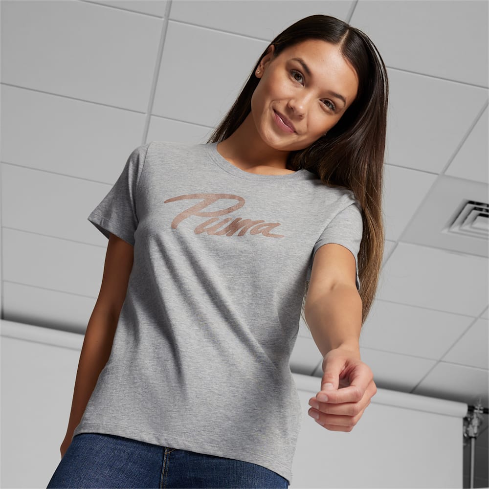 Puma Iridescent Logo Tee - Light Gray Heather