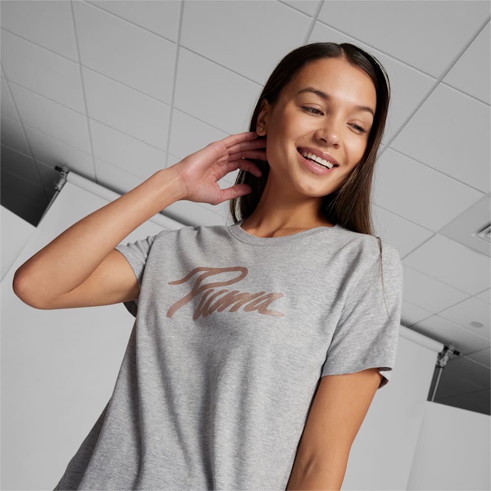 Puma Iridescent Logo Tee - Light Gray Heather