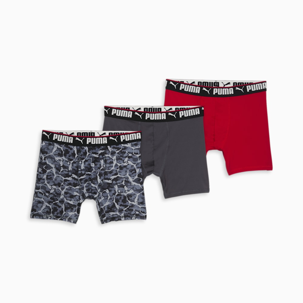 Puma Boxer Briefs (3 Pack) - GREY / RED