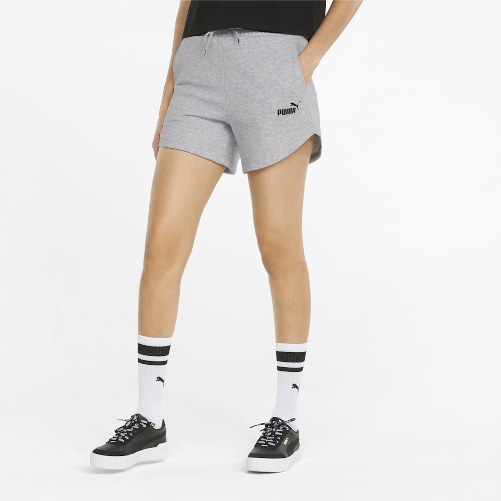 Puma Essentials High Waist Shorts - Light Gray Heather