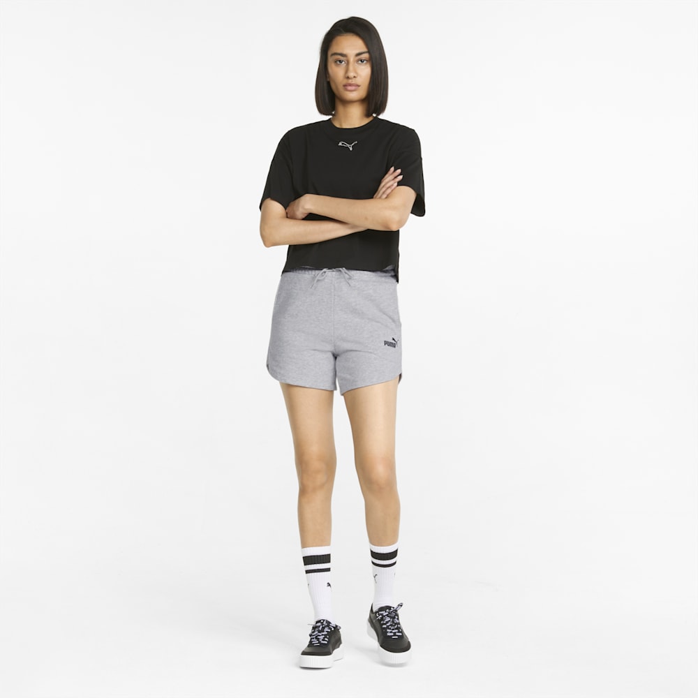 Puma Essentials High Waist Shorts - Light Gray Heather