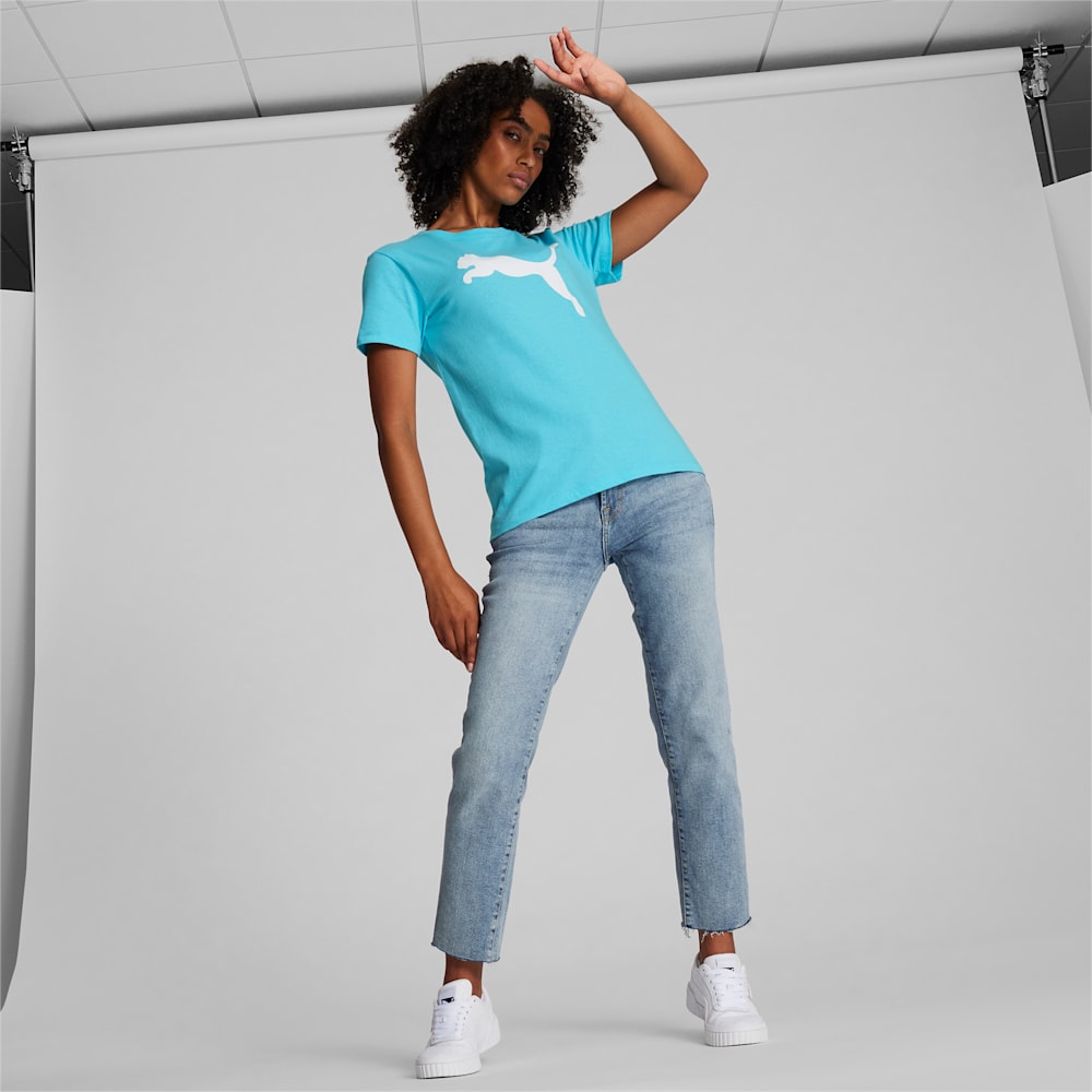 Puma Essentials Big Cat Logo Tee - Team Aqua