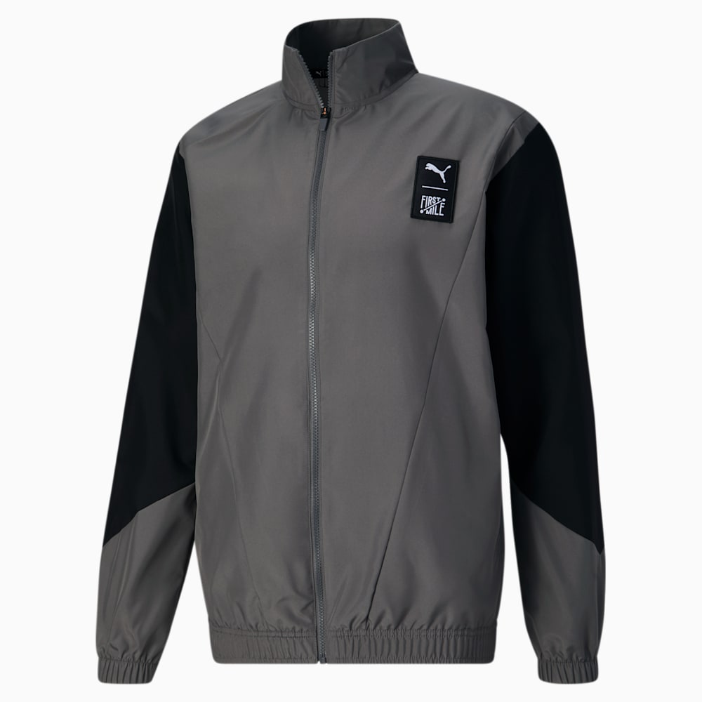 Puma x FIRST MILE Woven Full-Zip Running Jacket - CASTLEROCK-Black