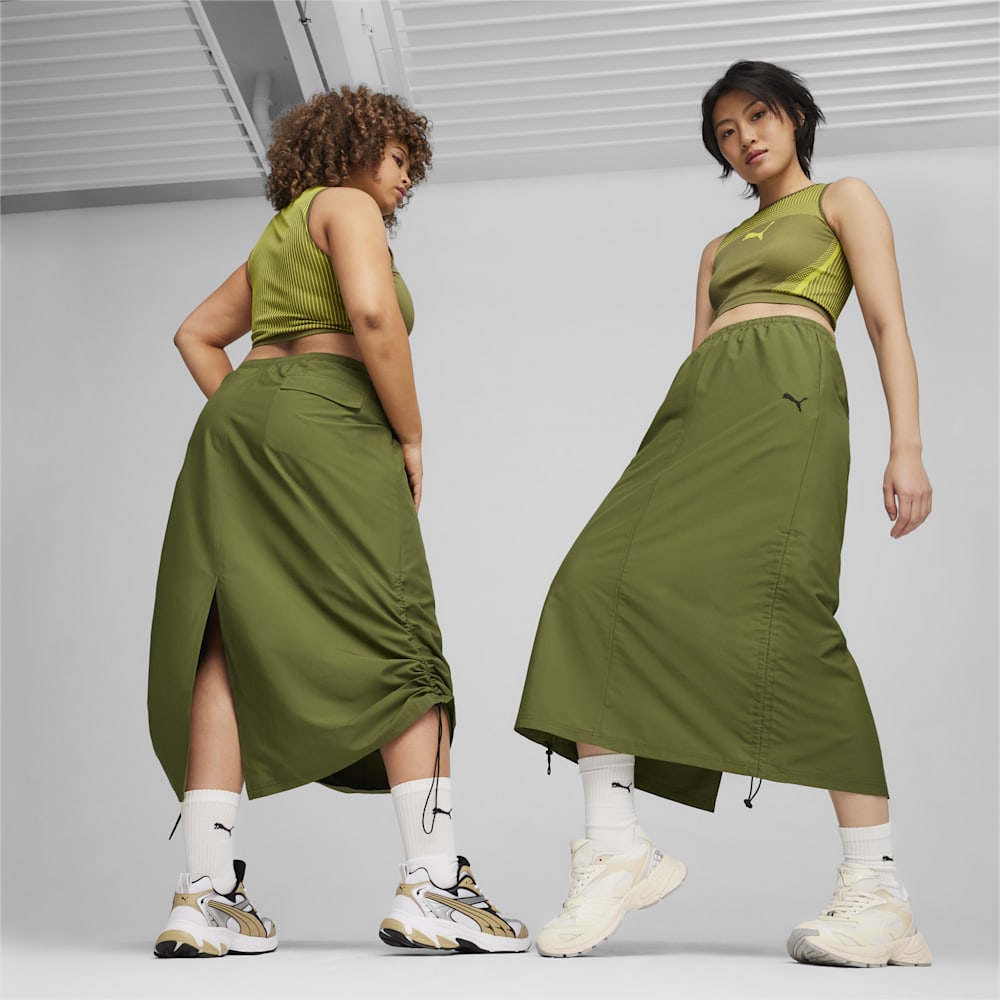 Puma DARE TO Midi Woven Skirt - Olive Green